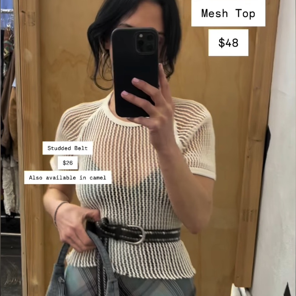 Virgo downtown cropped cotton mesh over dyed tee